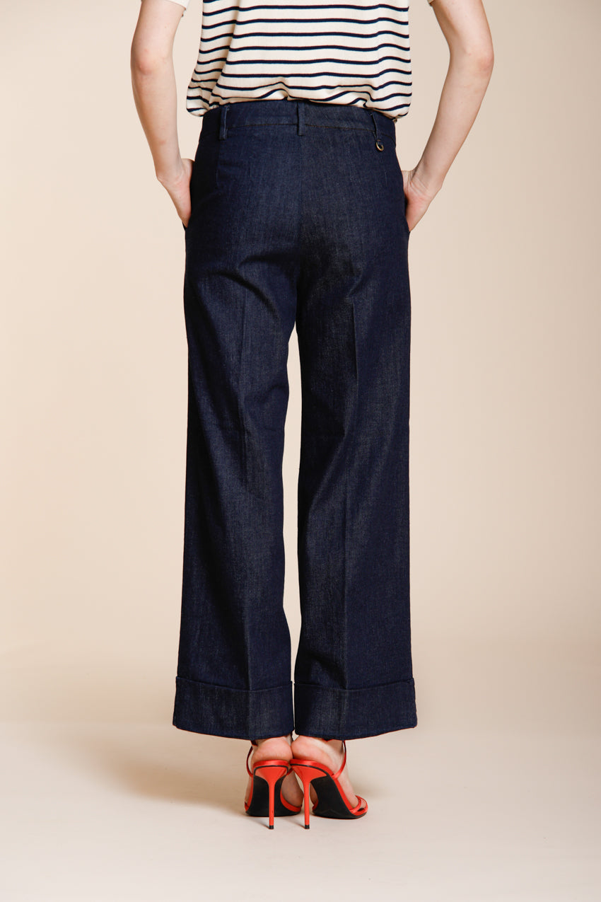 New York Studio Cropped City Damen Chinohose aus Denim straight fit