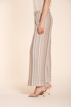 New York Studio Cropped City Hose Chino Damen aus gestreiftem Jersey straight fit