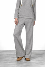 New York Studio Elax pantalone chino donna in jersey effetto maglia straight fit