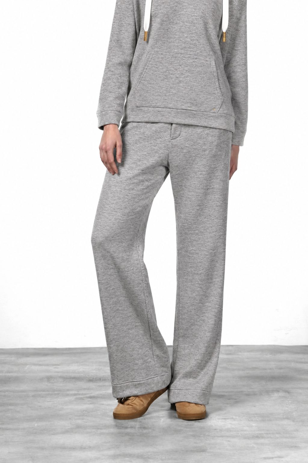 New York Studio Elax pantalone chino donna in jersey effetto maglia straight fit