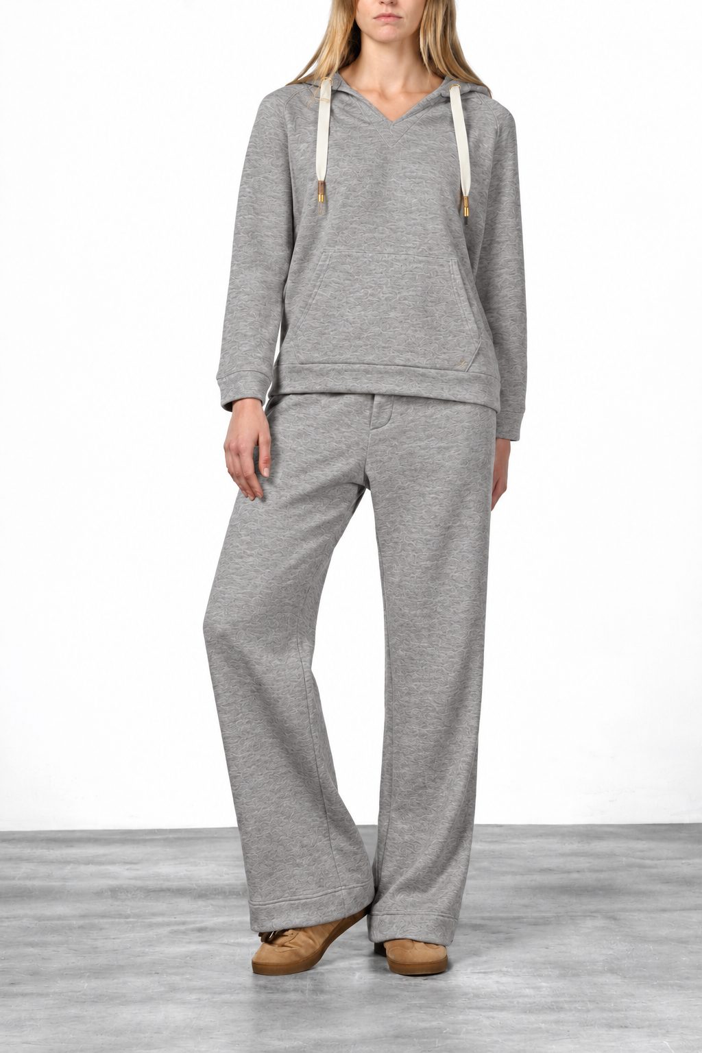 New York Studio Elax pantalone chino donna in jersey effetto maglia straight fit