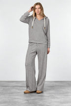New York Studio Elax pantalone chino donna in jersey effetto maglia straight fit