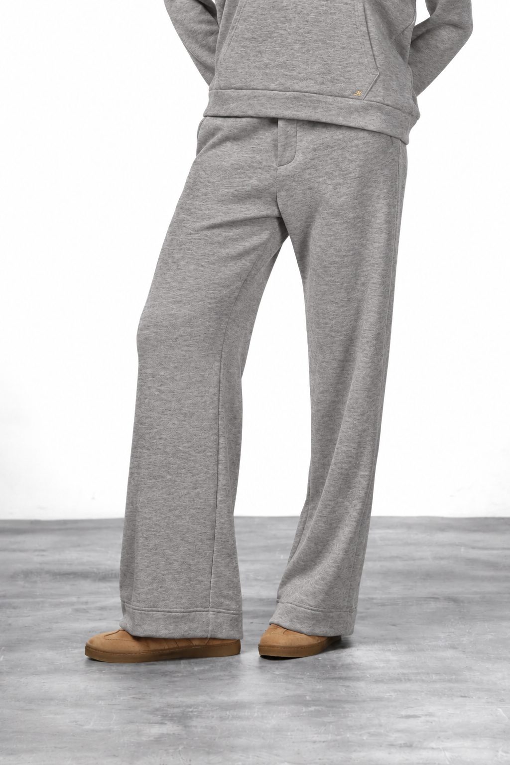 New York Studio Elax pantalone chino donna in jersey effetto maglia straight fit