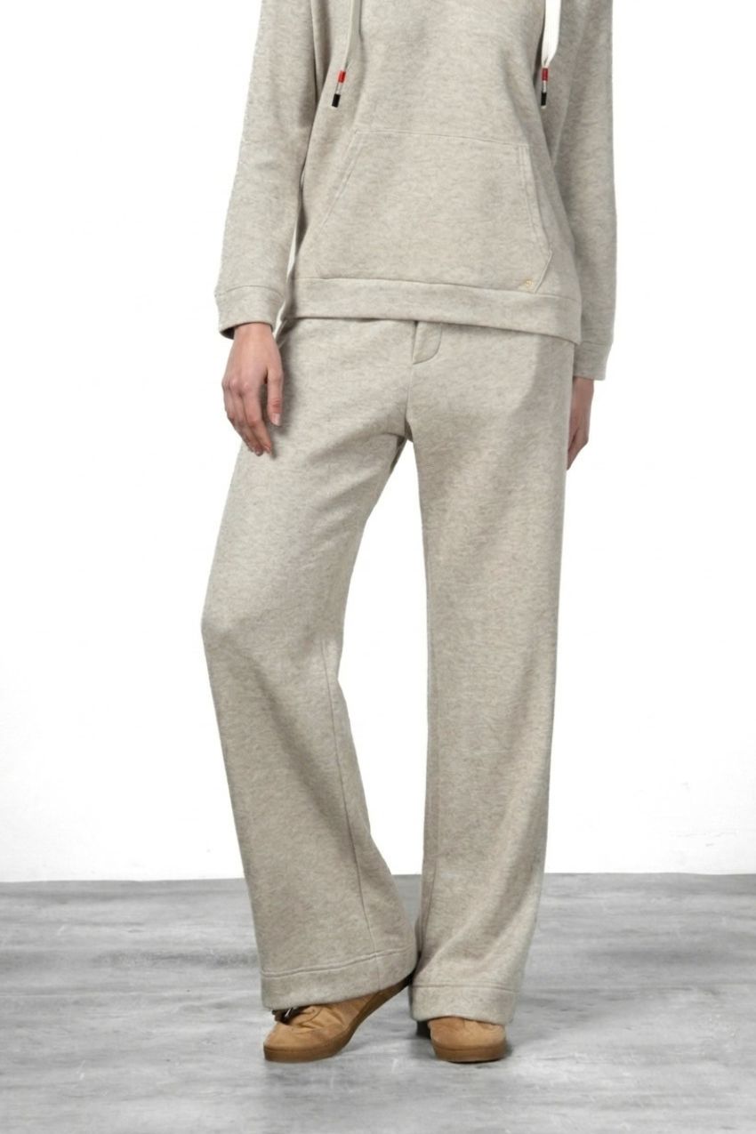 New York Studio Elax Chinohose für Damen aus Jersey mit Strickeffekt und straight fit