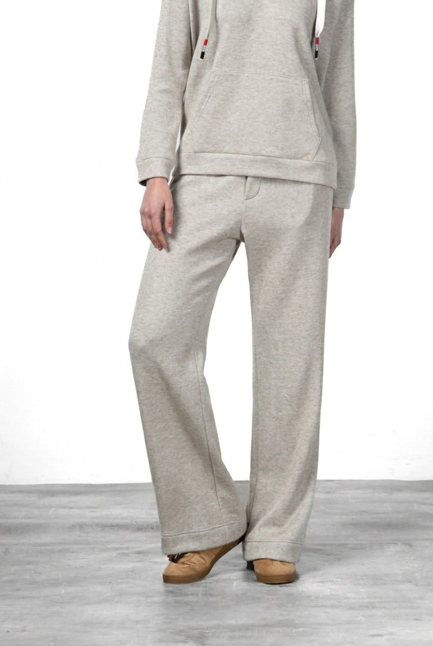 New York Studio Elax pantalone chino donna in jersey effetto maglia straight fit