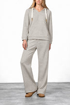 New York Studio Elax pantalone chino donna in jersey effetto maglia straight fit