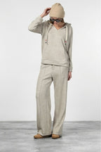 New York Studio Elax Chinohose für Damen aus Jersey mit Strickeffekt und straight fit