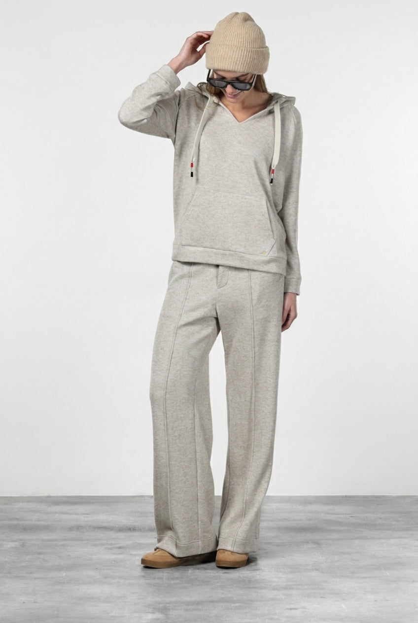 New York Studio Elax pantalone chino donna in jersey effetto maglia straight fit