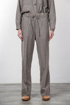 New York Studio Elax pantalone chino donna in lana straight fit