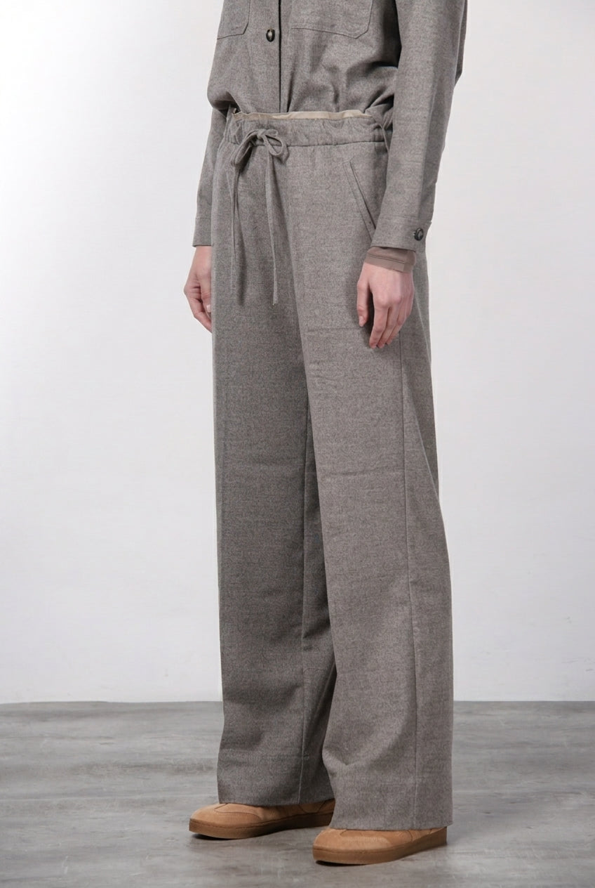 New York Studio Elax pantalone chino donna in lana straight fit