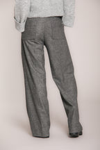 Foto 5 Shon pantalone chino donna in lana unita wide leg