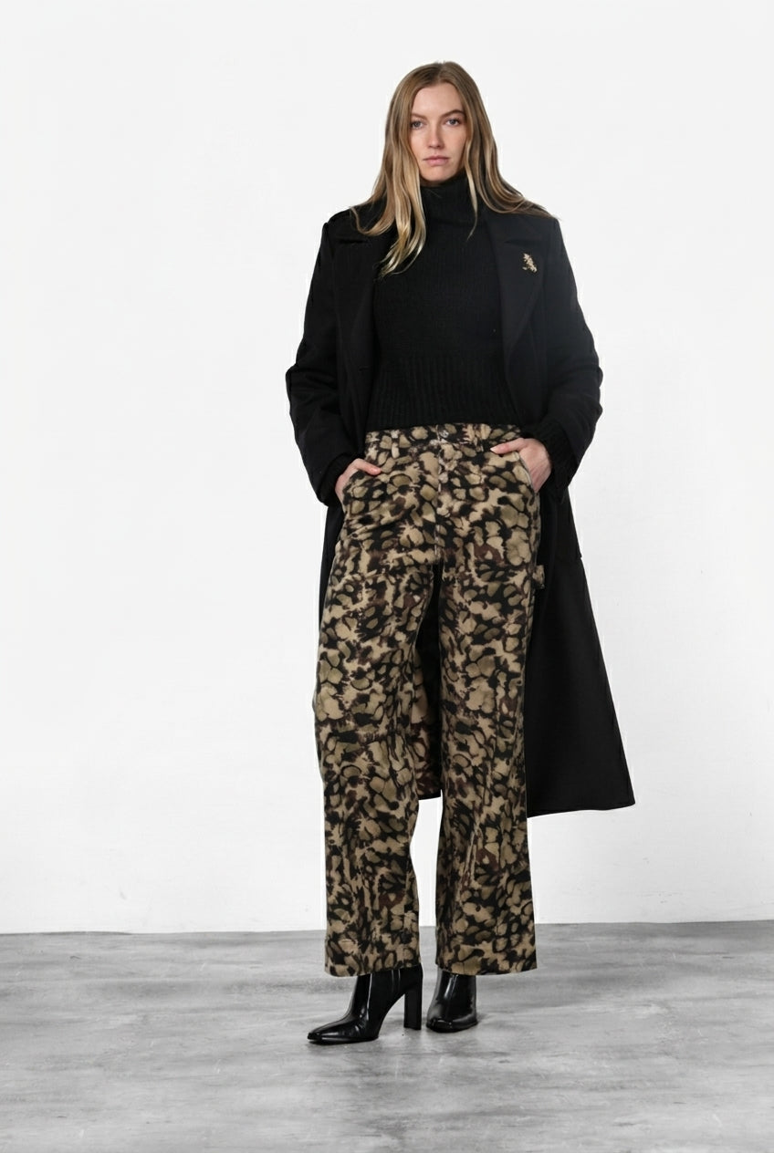 Dallas Wide Work Chinohose für Damen aus Bull mit Camouflage-Muster und straight fit