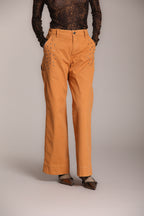 Foto 1 Dallas Wide Work pantaloni cargo donna in panama fiammata wide leg