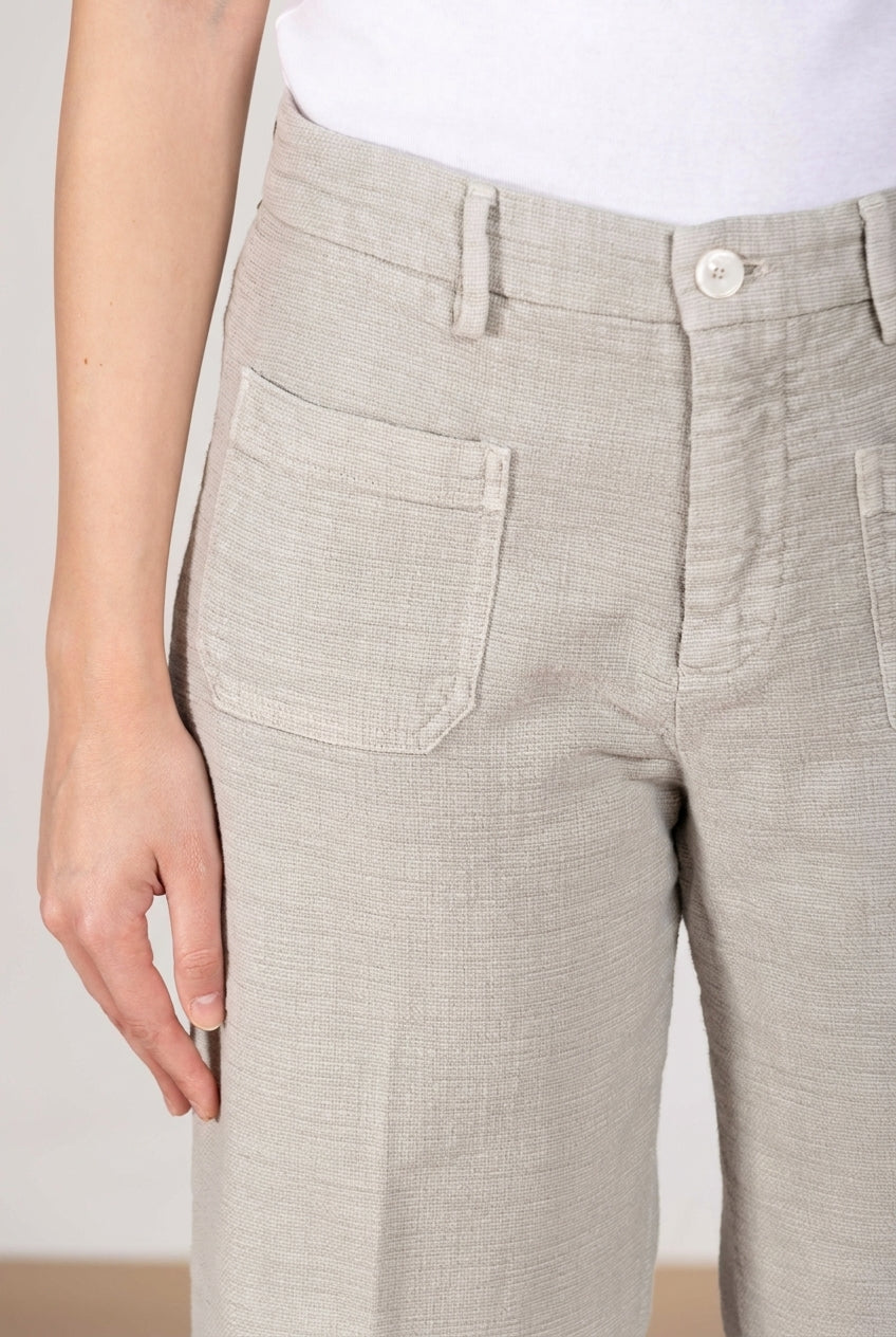 New York Studio Cropped Hose Chino Damen aus Natté straight fit