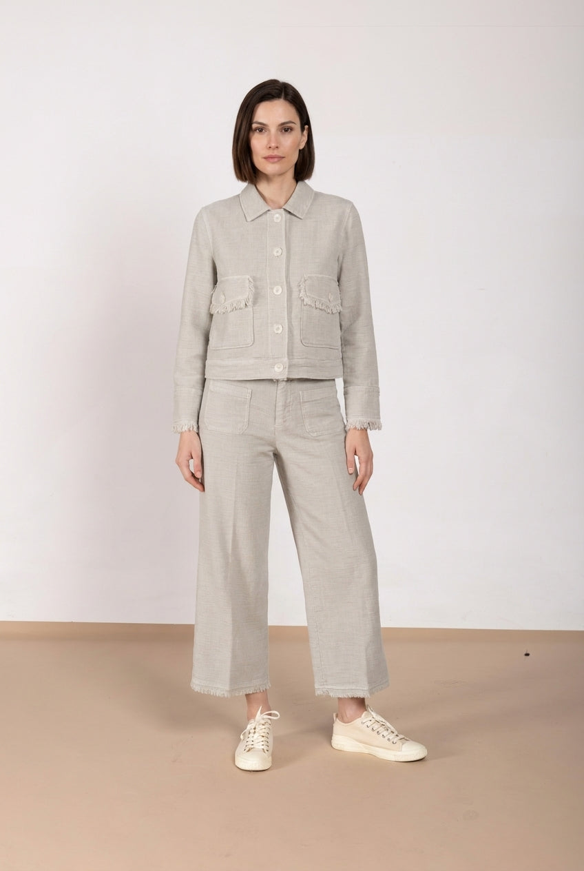 New York Studio Cropped Hose Chino Damen aus Natté straight fit