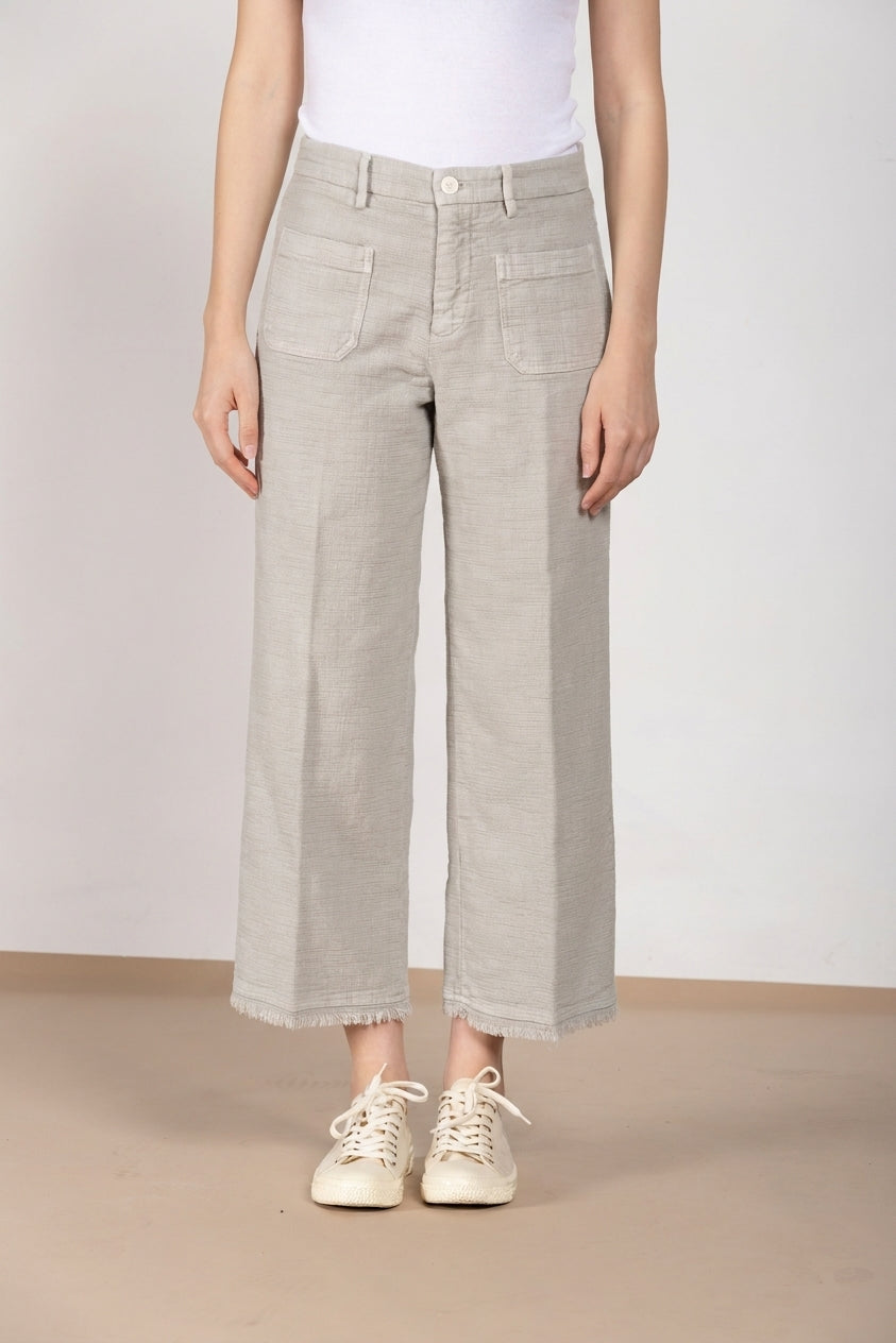 New York Studio Cropped Hose Chino Damen aus Natté straight fit