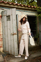 New York Studio Cropped pantalone chino donna in stuoia straight fit