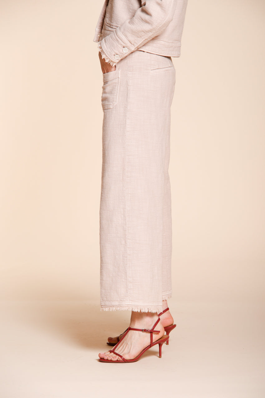 New York Studio Cropped pantalone chino donna in stuoia straight fit