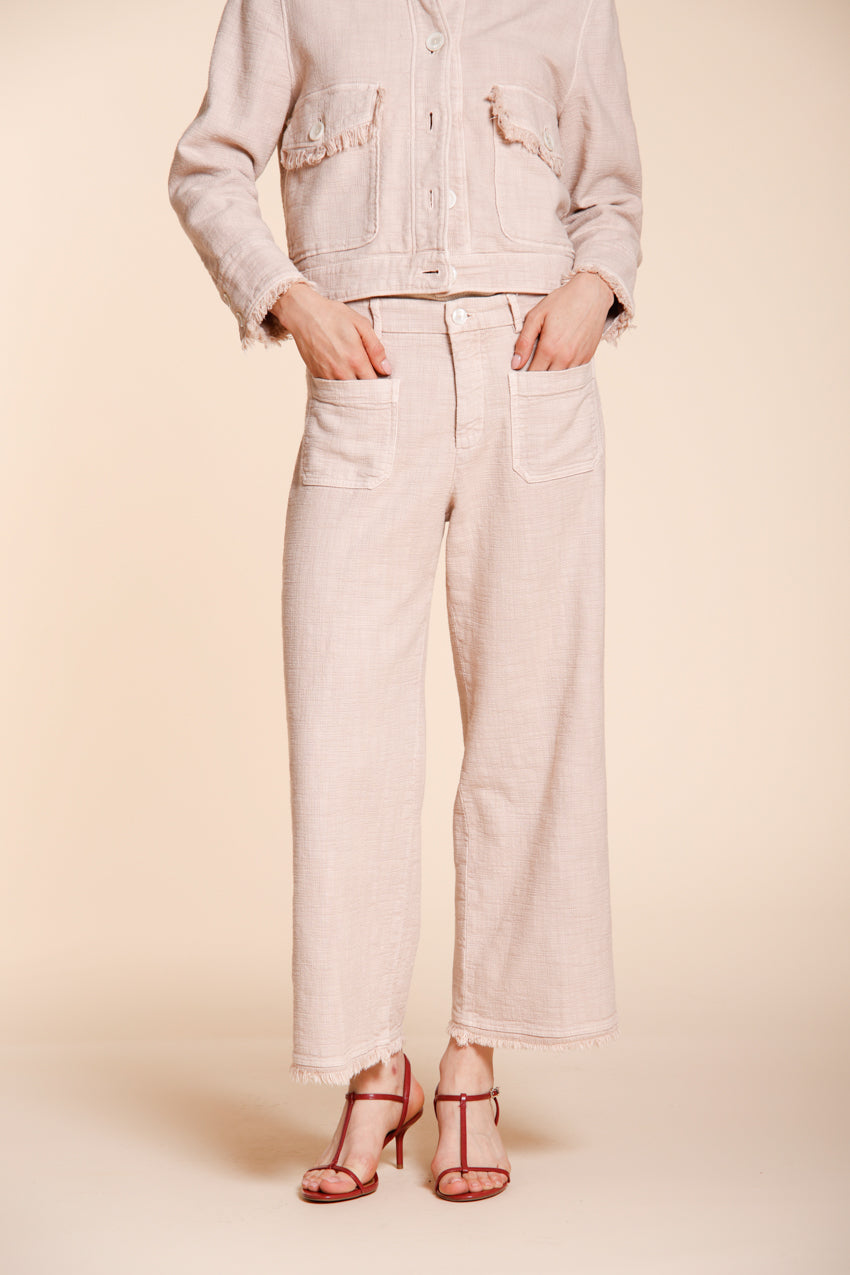 New York Studio Cropped pantalone chino donna in stuoia straight fit