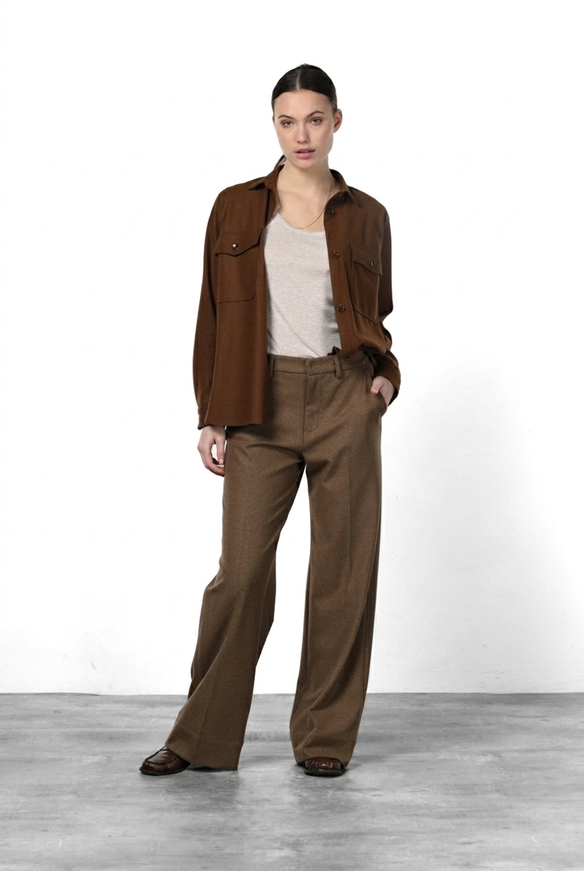 New York Studio Tailored pantalone chino donna in jersey flanella straight fit