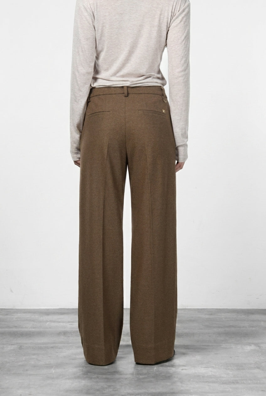 New York Studio Tailored pantalone chino donna in jersey flanella straight fit