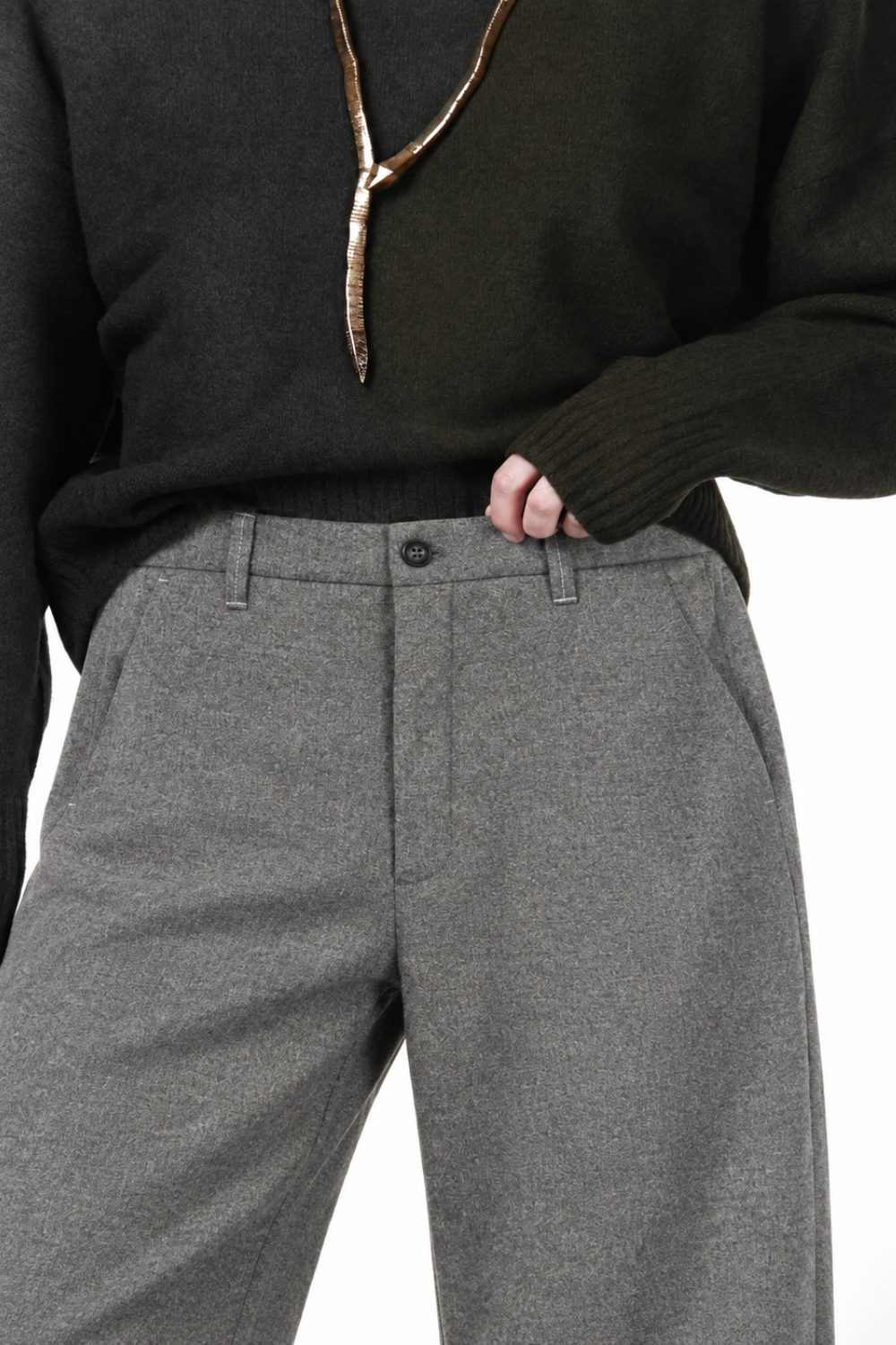 Vivienne City Chinohose für Damen aus Wolle mit balloon fit