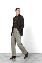 Venice pantalone chino donna in twill baloon fit ①