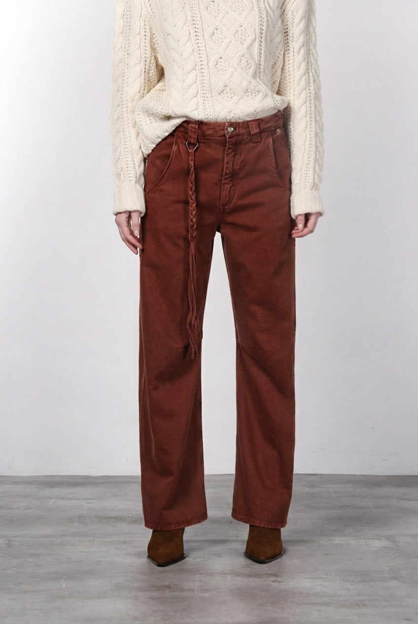 Violette pantalone chino donna in twill baloon fit ①