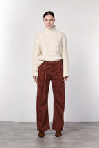 Violette pantalone chino donna in twill baloon fit ①