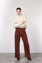 Violette pantalone chino donna in twill baloon fit ①