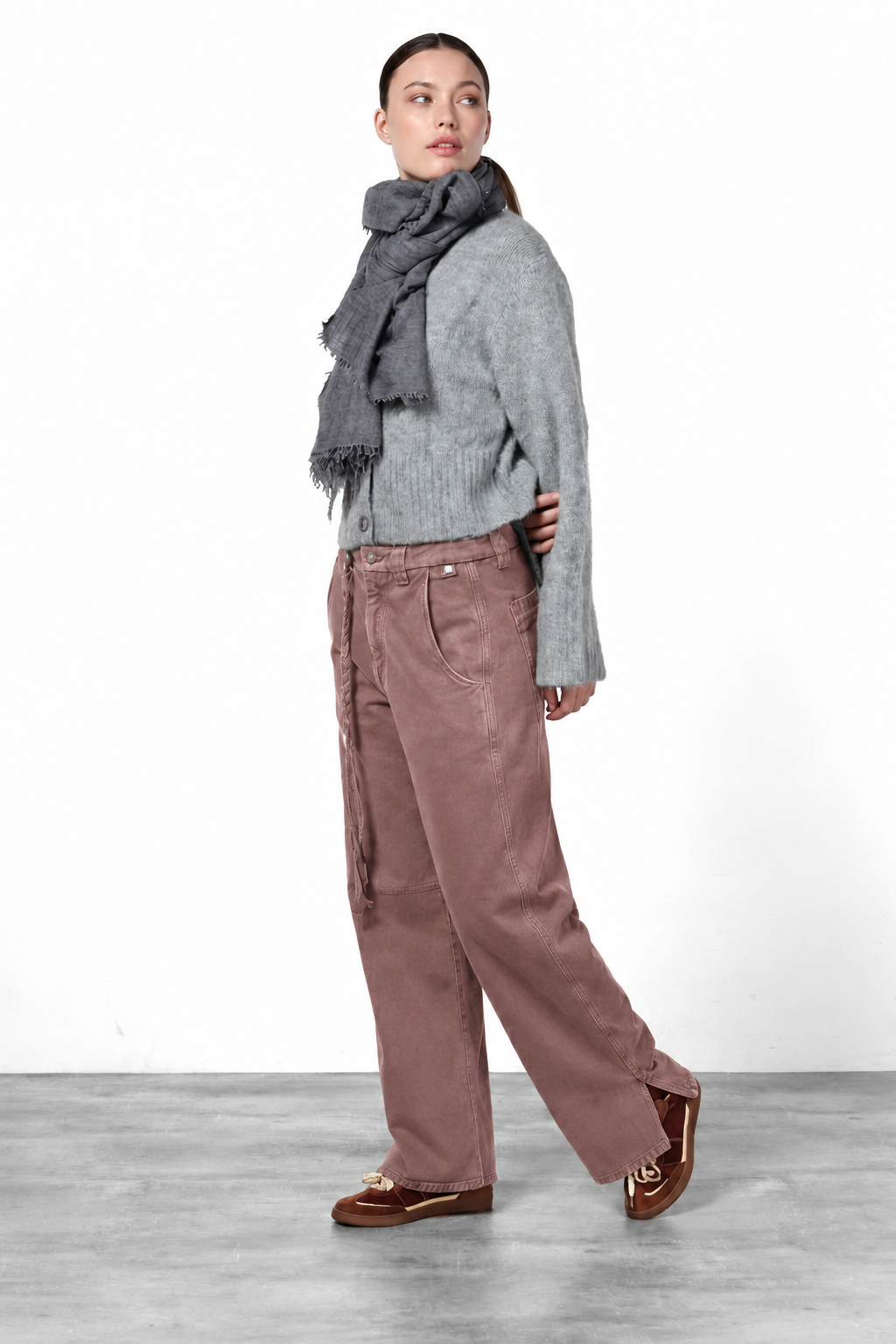 Violette pantalone chino donna in twill baloon fit ①
