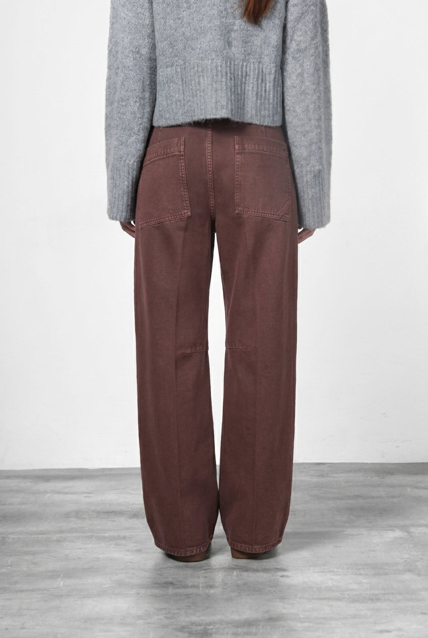 Violette Chinohose für Damen aus Twill mit balloon fit ①

