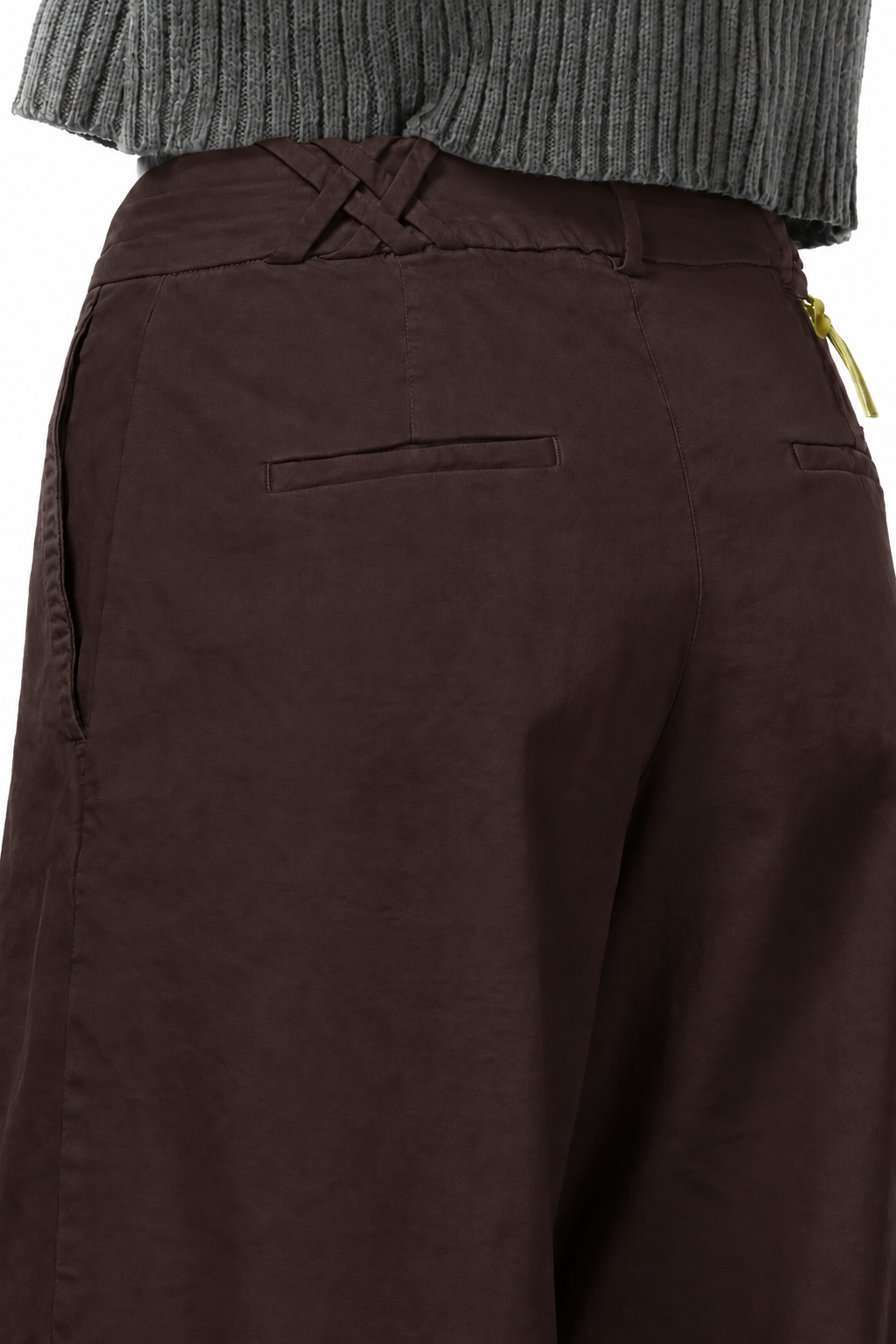 New York Wide Damen-Chinohose aus Satin, Wide Leg