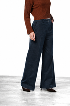 New York Wide pantalone chino donna in raso wide leg