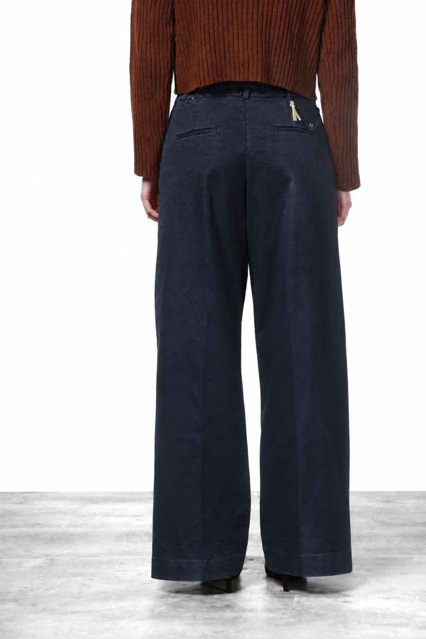 New York Wide pantalone chino donna in raso wide leg