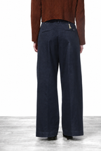 New York Wide pantalone chino donna in raso wide leg