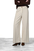 New York Wide Elax Damen-Chinohose aus Gabardine, Wide Leg