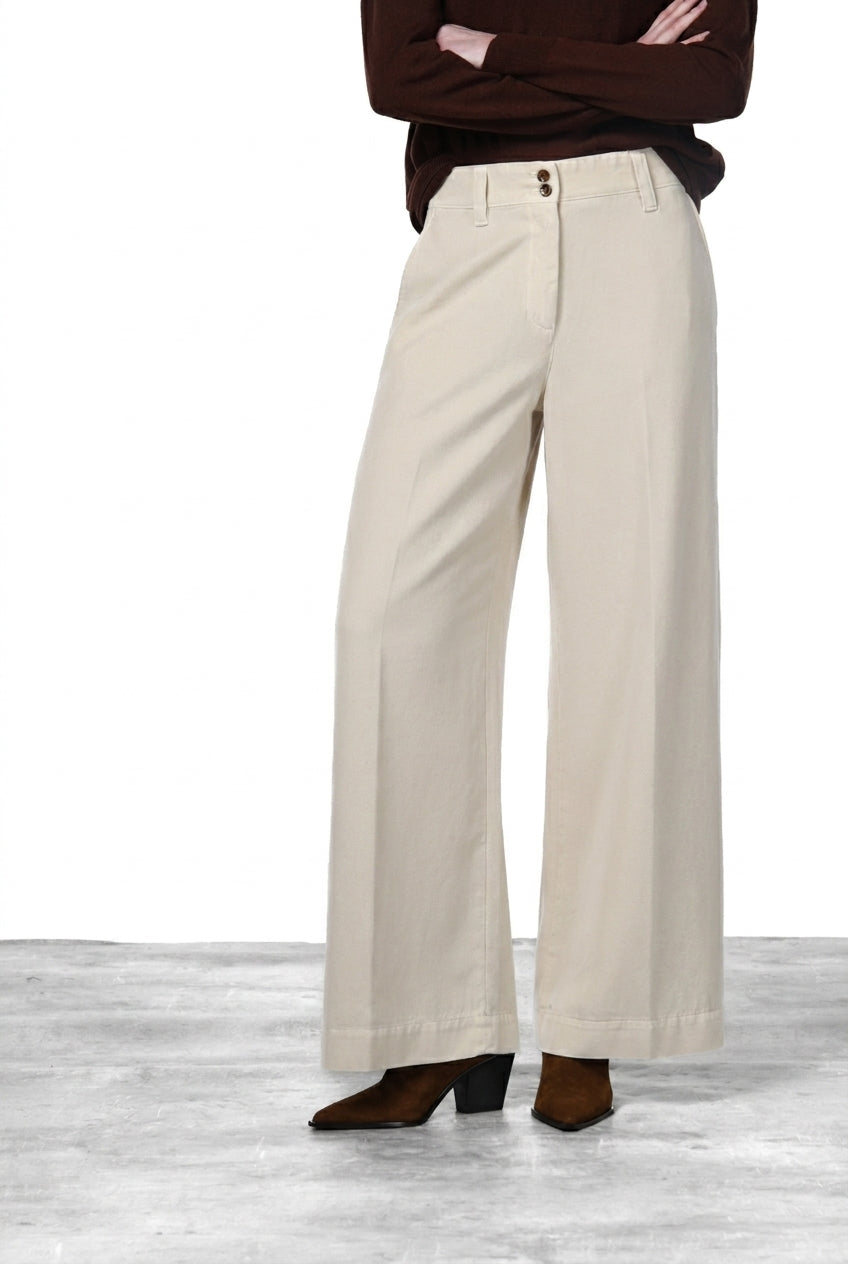New York Wide Elax Damen-Chinohose aus Gabardine, Wide Leg