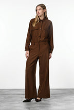 New York Wide Elax Damen-Chinohose aus Flanell-Jersey, Wide Leg