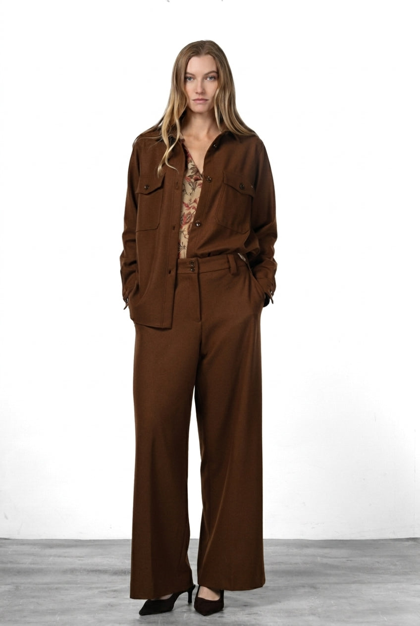 New York Wide Elax Damen-Chinohose aus Flanell-Jersey, Wide Leg