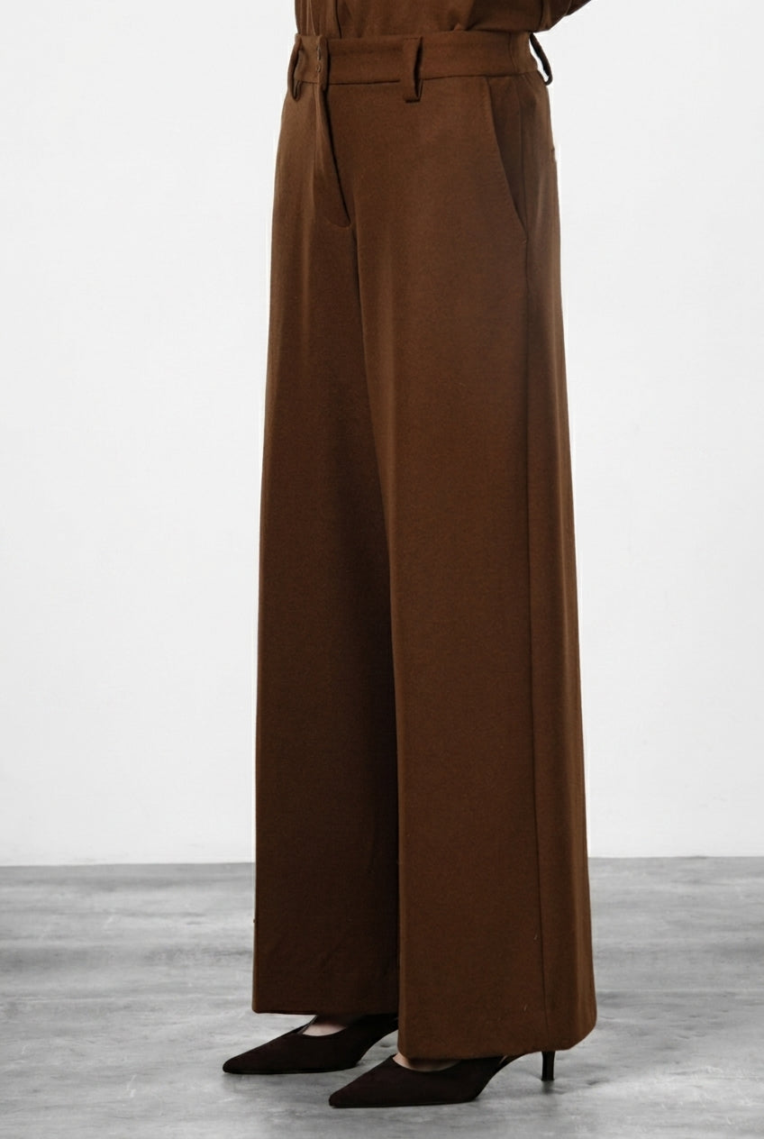 New York Wide Elax Damen-Chinohose aus Flanell-Jersey, Wide Leg