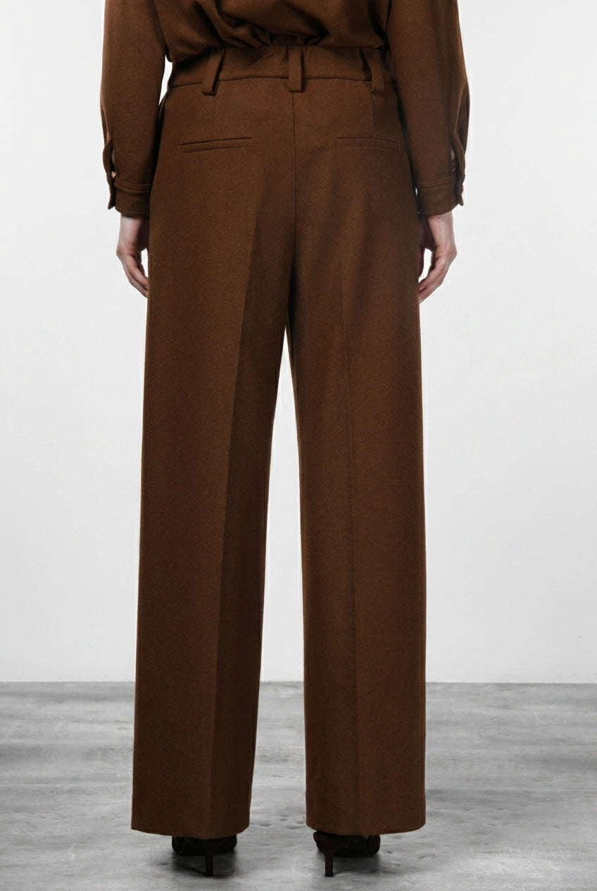 New York Wide Elax Damen-Chinohose aus Flanell-Jersey, Wide Leg