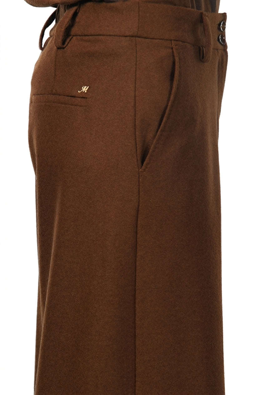 New York Wide Elax Damen-Chinohose aus Flanell-Jersey, Wide Leg