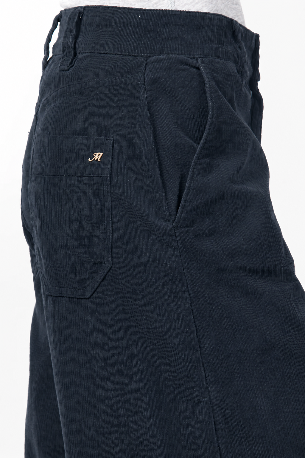 New York Wide Chinohose für Damen aus 500-Rippen-Samt mit wide leg