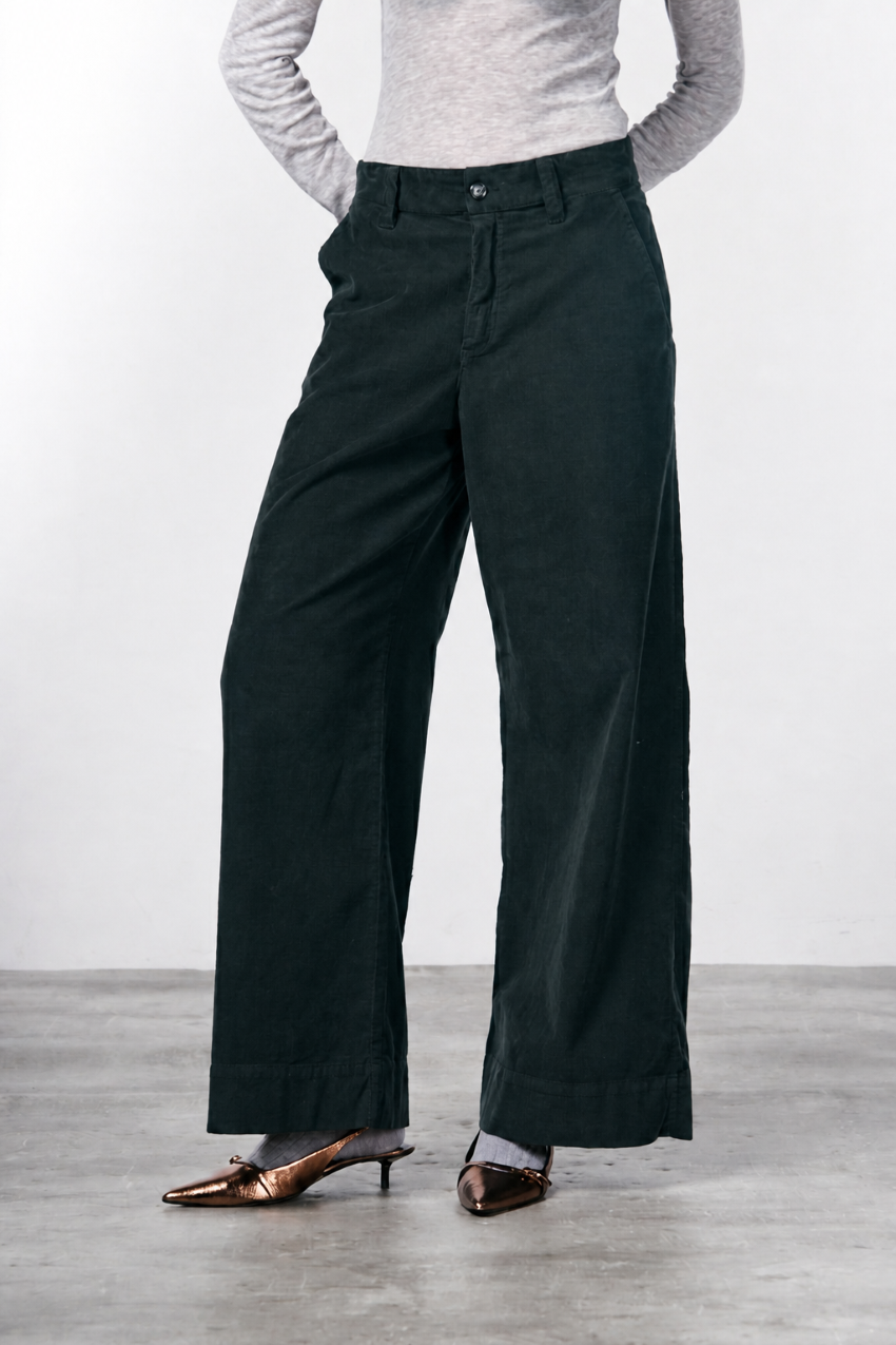 New York Wide Damen-Chinohose aus 500-Rippen-Cord, Wide Leg