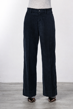 New York Wide Chinohose für Damen aus 500-Rippen-Samt mit wide leg