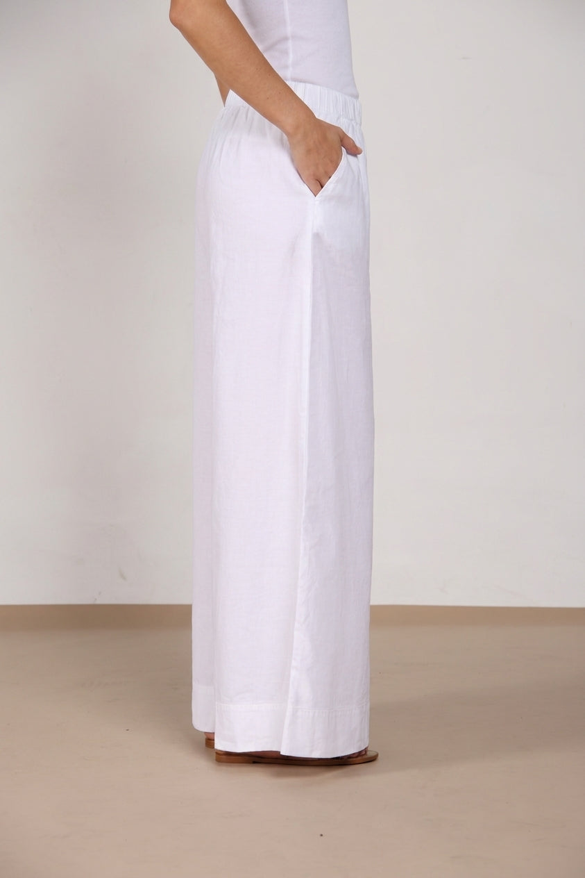 Portofino Damen Chino-Jogger-Hose aus leichtem Leinen und Baumwollcanvas wide leg