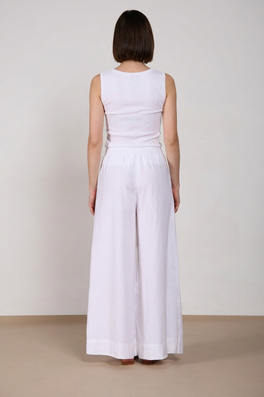 Portofino Damen Chino-Jogger-Hose aus leichtem Leinen und Baumwollcanvas wide leg