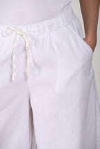 Portofino Damen Chino-Jogger-Hose aus leichtem Leinen und Baumwollcanvas wide leg