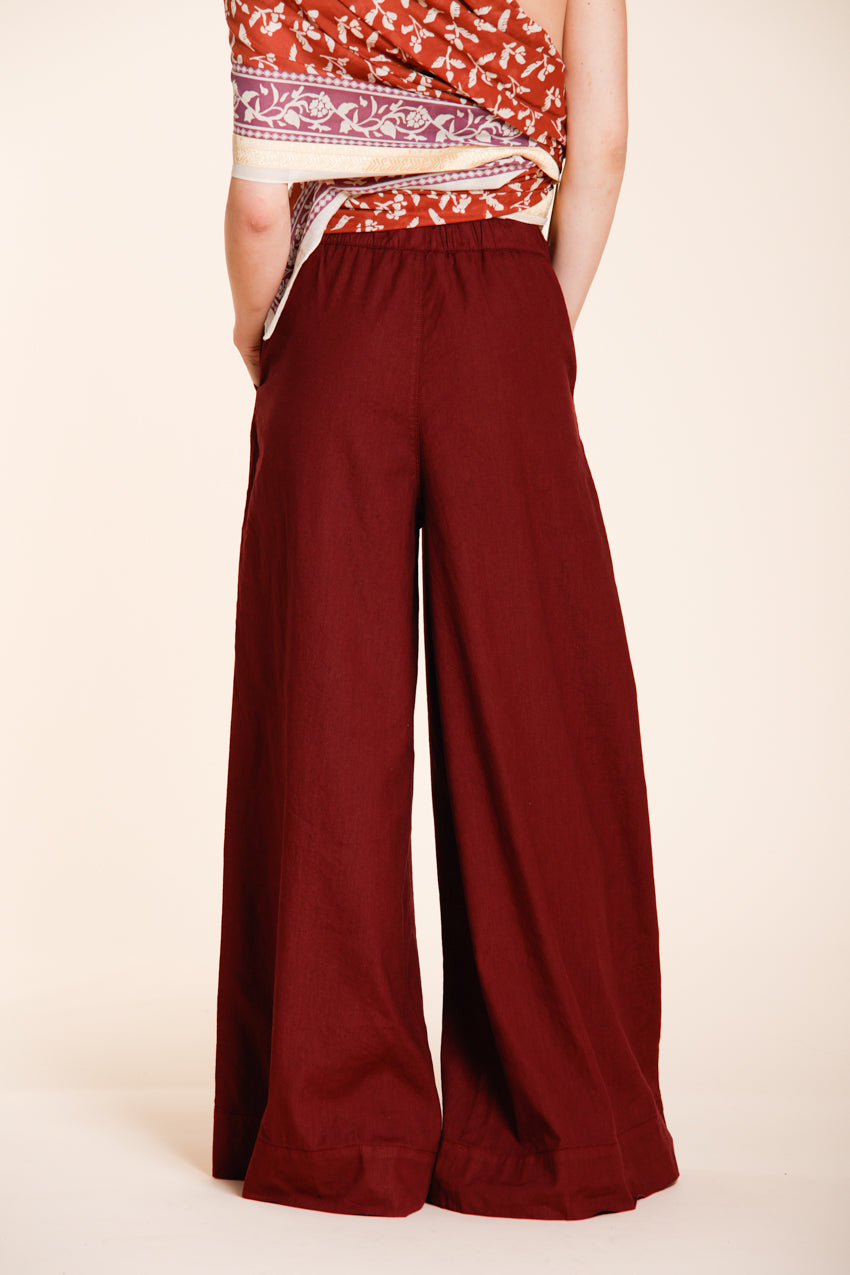 Portofino Damen Chino-Jogger-Hose aus leichtem Leinen und Baumwollcanvas wide leg